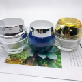 high quality glass material 30g electroplated silver glass jar for facial cream